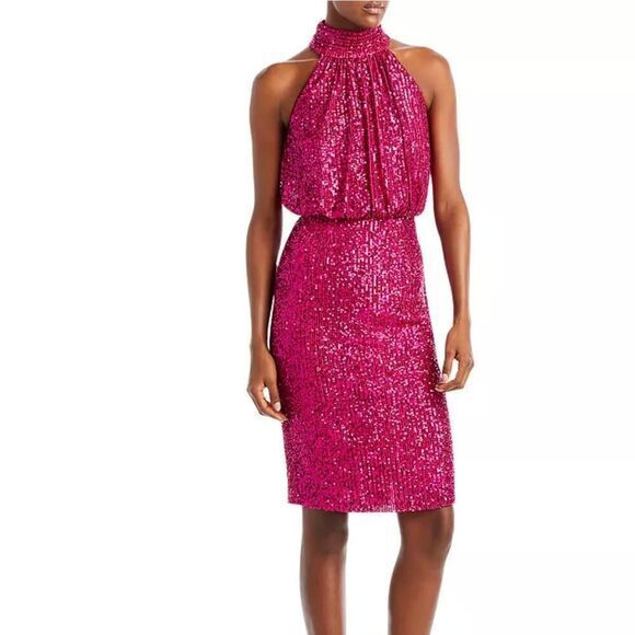 New! Eliza J Sequin Cocktail Dress pink,‎ size 12 - Picture 1 of 16